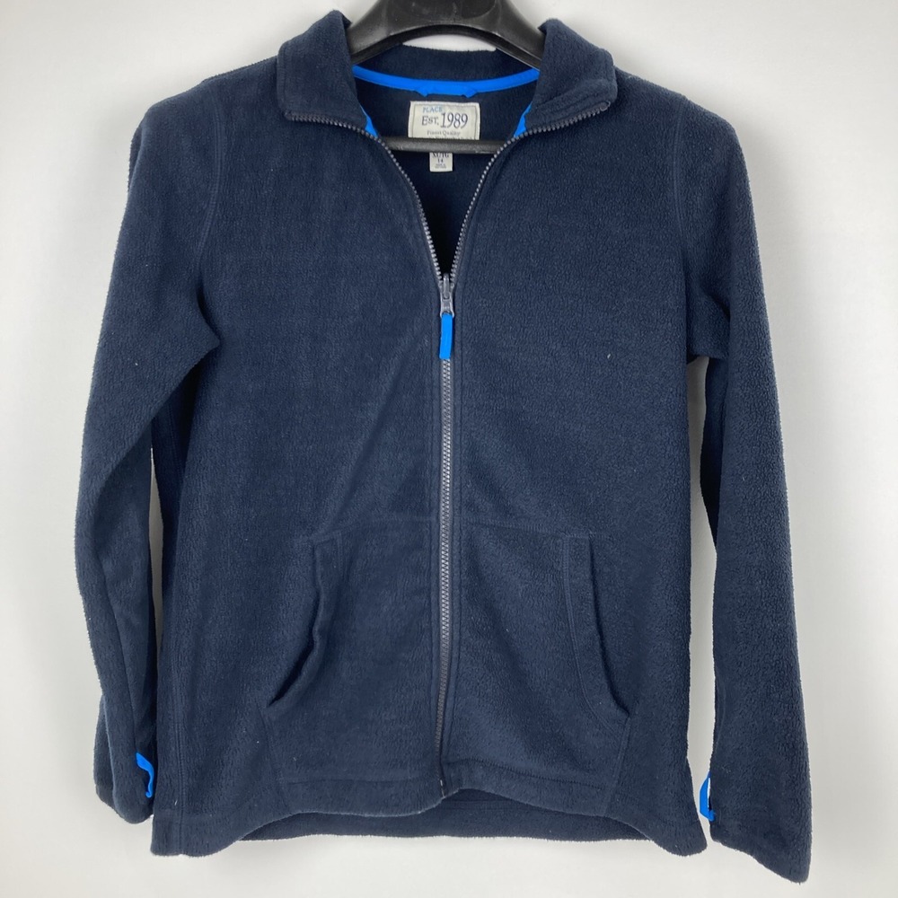 The Childrens Place Kids Boys Size 14 XL Navy Long Sleeve Full Zip Fleece